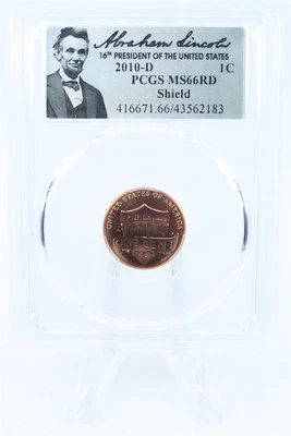 2010-D PCGS MS66RD Lincoln Shield Cent Business Strike 1C - Image 1 of 2