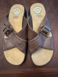 Earth Spirit Gelron 2000 Mystic Leather Womens Size 5.5 brown Sandals Slip On - Picture 1 of 3
