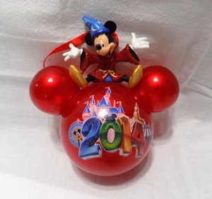 Disneyland Resort Vetro Decorazione Natalizia 2014 Topolino Fantasia - Foto 1 di 7