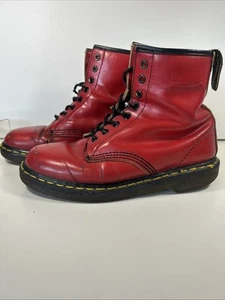 Dr Martens Stiefel Rot Größe 5 Made In England BITTE LESEN - Bild 1 von 24