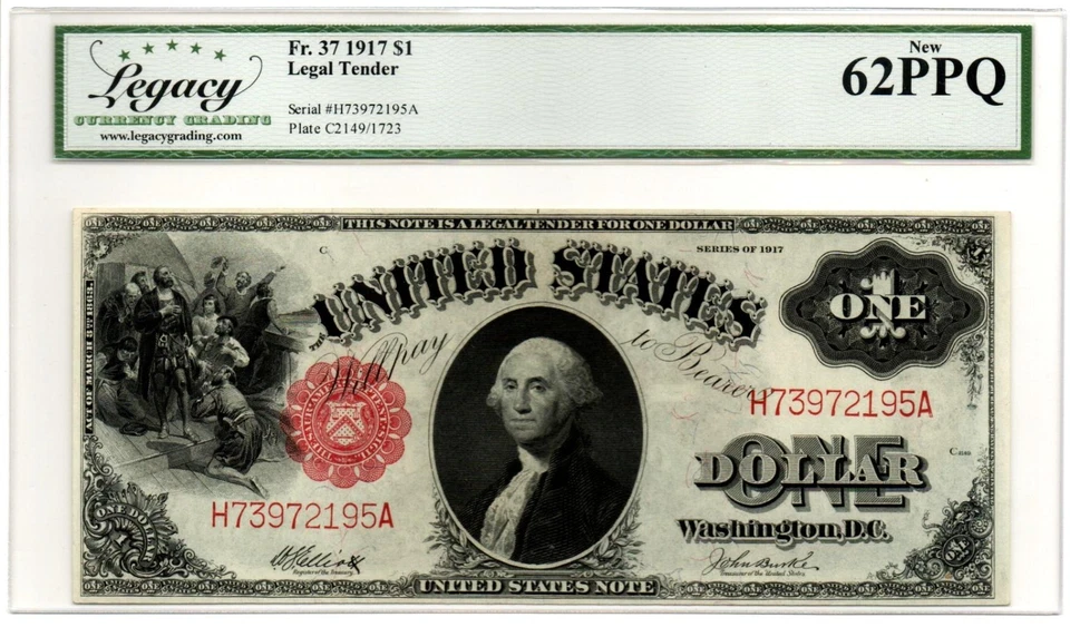 Fr. 37 1917 Legal Tender Note Elliott / Burke Legacy New 62 PPQ - Image 1 of 2