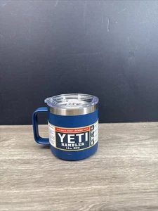 YETI Rambler 14 Oz Black Stainless Steel Travel Mug Stackable MAG Lid On The Go - Picture 1 of 7