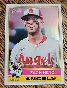 2025 Topps Heritage Chrome #396 Zach Neto, Los Angeles Angels - Picture 1 of 2