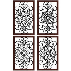 4 Pezzi Spessore Rustico Decorazione Parete Moderna Casale Legno Cavo Intagliato Desi... - Foto 1 di 7