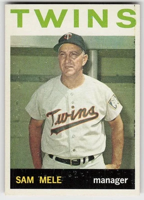 1964 Topps #54 Sam Mele BASEBALL Minnesota Twins - Image 1 of 2