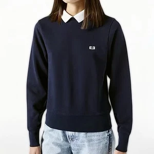 Felpa Frame Polo Collo Blu Navy Donna Taglia M Pullover 100% Cotone - Foto 1 di 9