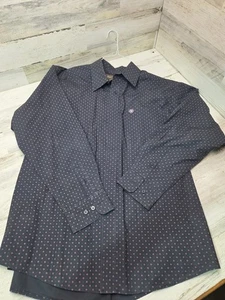 Ariat Mens XL Button Shirt Western Rodeo Cowboy Geometric Black Pink - Picture 1 of 5