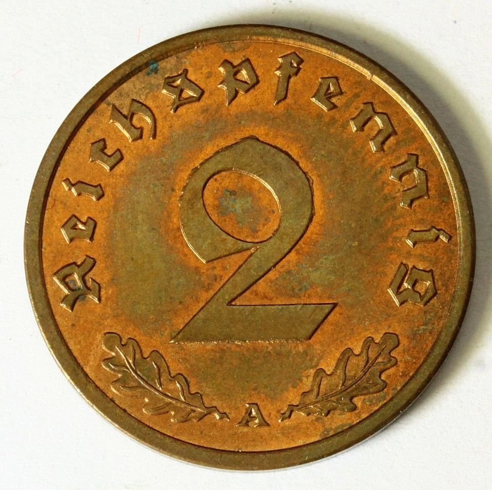GERMANY (Third Reich) 2 Reichspfennig 1939 A - Bronze - aUNC - 3964 - Image 1 of 2