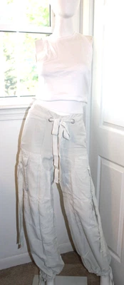 Pantalones cargo Ralph Lauren Blue Label Collection beige 100 % seda Anguila talla 6 nuevos con etiquetas Foto 1 de 4