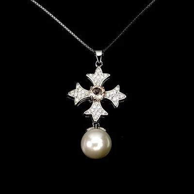 925 Пробы ожерелье круглый морганит 5 мм швабра драгоценных камней ювелирных изделий 18 дюймов - Изображение 1 из 4