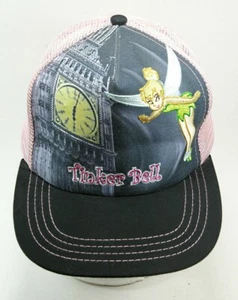 Disney Tinker Bell Trucker Cap Hat Youth Girl Snapback Pink Mesh Made Hong Kong - Picture 1 of 11