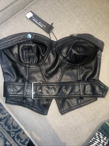 Haute Monde Corset Faux Leather Black Bdsm Fashion Sexy S - Picture 1 of 6