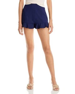 Dobladillo corto Aqua 303529 para mujer tiro alto con volantes azul marino talla XL - Imagen 1 de 2