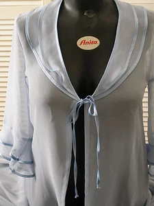 Penelope Negligés Gr.40 Chiffon Transparenz mit satin in hell blau SEXY Negligee - Bild 1 von 4