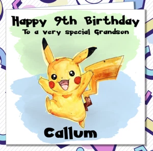 Personalised Pokemon Pikachu Birthday Card Son Daughter Nephew Niece /FX - Picture 1 of 4