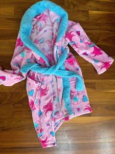 DreamWorks Trolls Poppy Girls Pattern Plush Robe Size 10 Pink And Blue - Picture 1 of 3