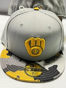 Milwaukee Brewers New Era 59FIFTY Fitted Hat Size 7 1/2 New - Picture 1 of 10