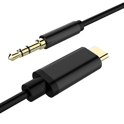 Type-C to 3.5mm Male Audio Jack AUX Woven Cable Adaptor for Car Stereo System 1m - Image 1 of 4