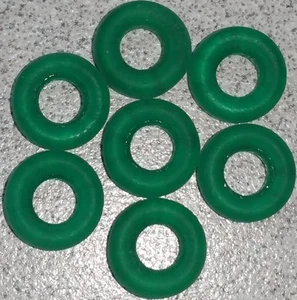 Vintage Green Frosted / Matte Glass Donut / Ring 8mm x 3mm - 20 pieces  - Picture 1 of 9