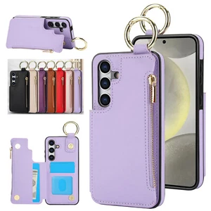 For Samsung Galaxy S24 S23 S22 Note20 Ultra Flip Leather Case with Ring Holder - Picture 1 of 15