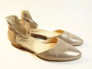 Paul Green Tan Crackled Shimmering Pointed Toe Flats, Size 6.5 (US) 4 (UK) - Picture 1 of 15