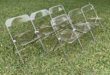 Lot Of 6 - Anonima Castelli Plia Lucite Chrome Italian Folding Chairs Italy