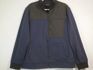 Kenneth Cole Mens Full Zip Jacket Zipper Chest Pocket Black & Indigo Sz XLarge - Picture 1 of 4