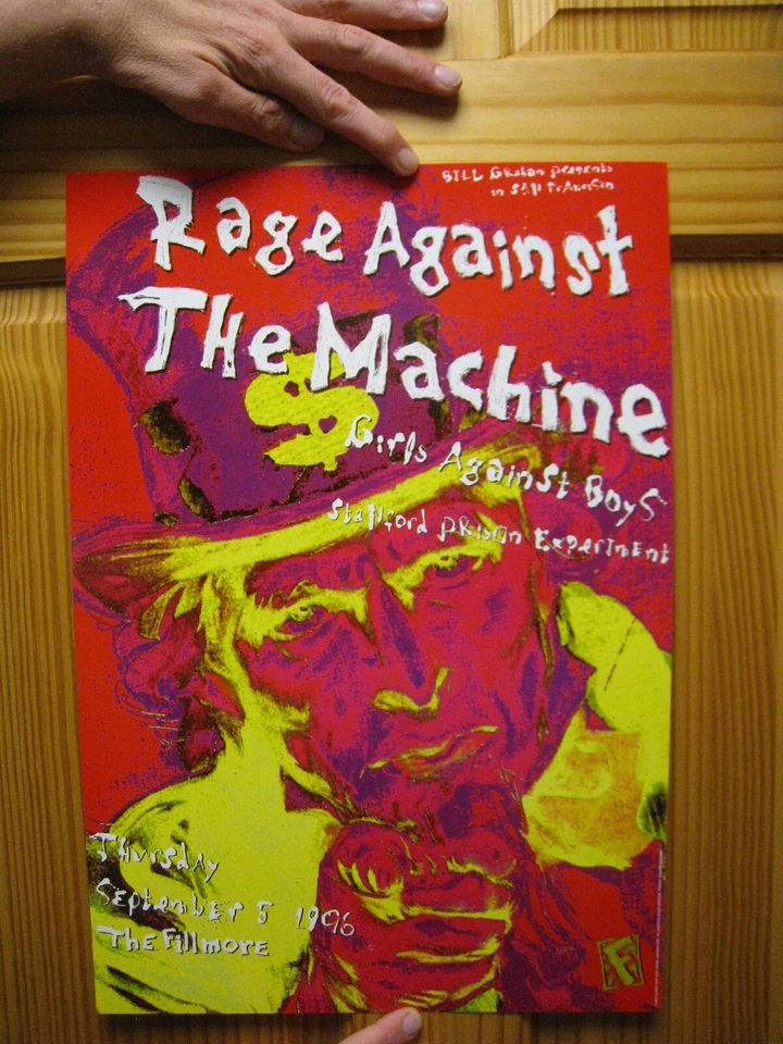 Rage Against The Machine Poster Girls against Boys Sept 5 96 Fillmore R.A.T.M - Image 1 of 1
