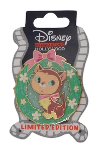 Dinah Alice im Wunderland Katze Weihnachtskranz LE Disney Park Handelsnadel ~ Neu - Bild 1 von 1