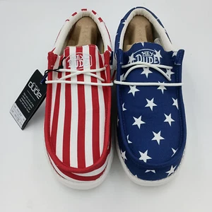 Hey Dude Wally Patriotic American Flag Slip On Sneaker Mens Size 10 - Picture 1 of 7