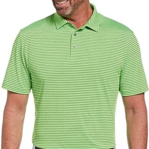 PGA Tour Men's Single Feeder Striped Polo Shirt Jasmine Green Size S - Picture 1 of 1