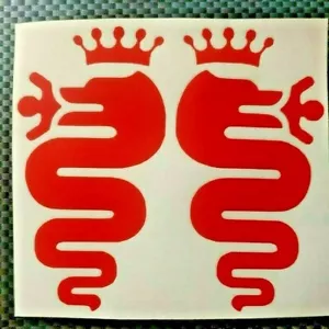 2 adesivo Biscione alfa romeo logo stemma tuning auto rosso emblema stickers - Bild 1 von 2