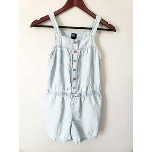 Gap chambray light wash denim button down romper shortall jumpsuit girls size XL - Picture 1 of 11