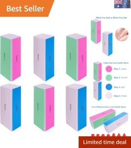 Professional 4-Sided Nail File Blocks - 6 Pcs for Glossy Finishing Touch - Picture 1 of 9