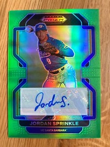 2022 Prizm Draft Picks #PDP131 Jordan Sprinkle Green Auto 13/23