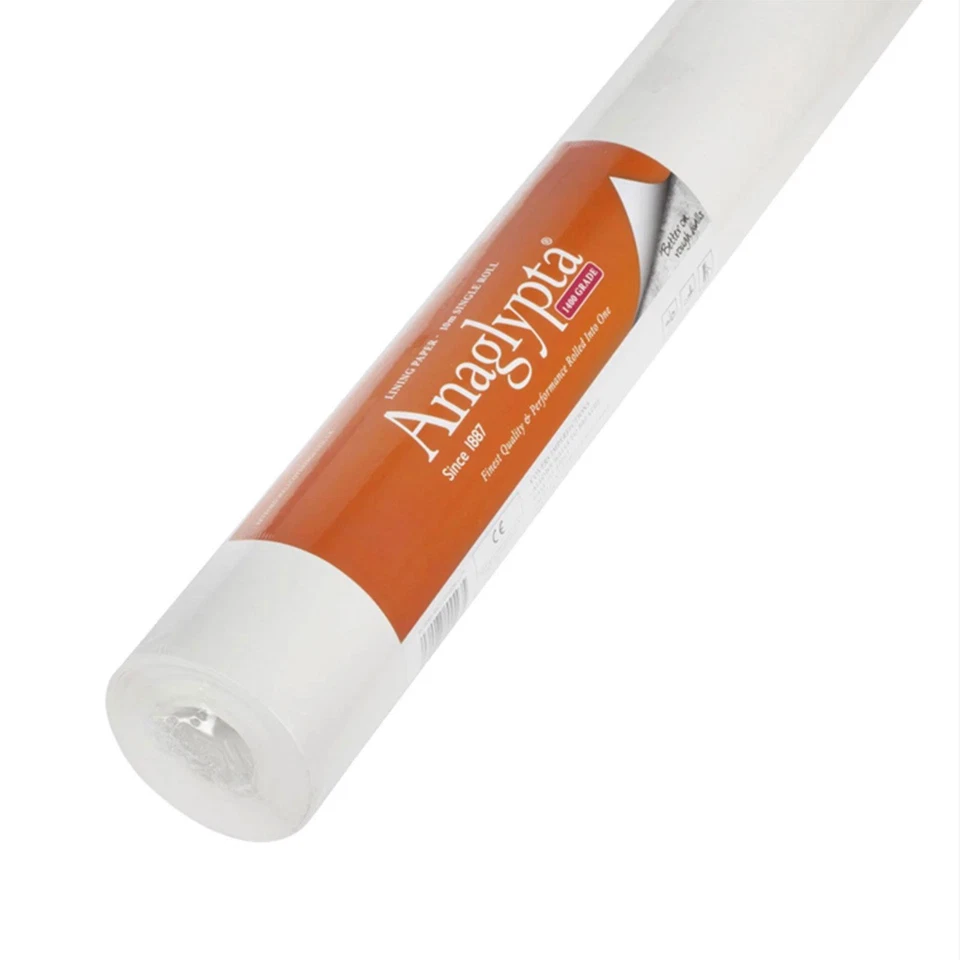 Papel de forro Anaglypta grado 1400 rollo único pintable dos acabados diferentes Foto 1 de 1