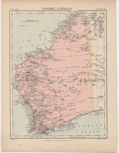um 1895 Karte von Western Australia Antik Vintage Britannica 9. - Bild 1 von 1