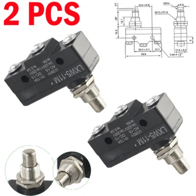 2pcs AC 250V DC 220V 15A Push Plunger Actuated Momentary Limit Switch LXW5-11M - Image 1 of 4