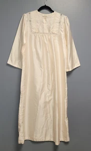 VINTAGE BARBIZON kleines langes NACHTHEMD SATIN BESTICKT SPITZE LANGARM - Bild 1 von 10