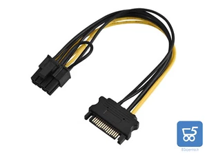 Cavo alimentazione PCI-e SATA da 15 pin maschio a femmina 8 e 6 pin schede video - Foto 1 di 1