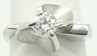 Solid 14ct White Gold Solitaire Diamond Dress Ring Size I1/2– Valued At $2970.00
