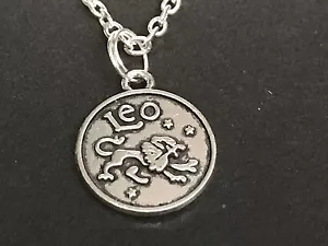 Sternzeichen Löwe Zeichen Anhänger Tibetisches Silber mit 18" Halskette Z4 - Bild 1 von 2