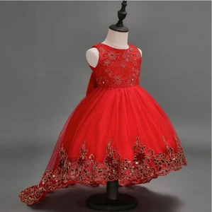 Flower Girls Kids Lace Prom Dress Pageant Princess Bridesmaid Birthday Ball Gown - Picture 1 of 29