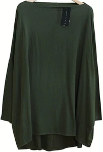 Bryn Walker NWT Green DIMITRI TUNIC French Terry OVERSIZE Top SZ L $170 Erbette - Picture 1 of 6