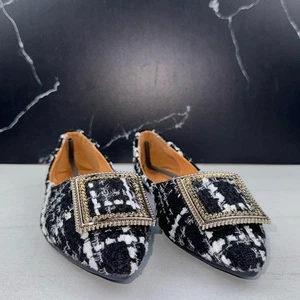 Ballerine donna Meeshine classiche a punta nero/bianco a quadri tg 8,5 - Foto 1 di 12