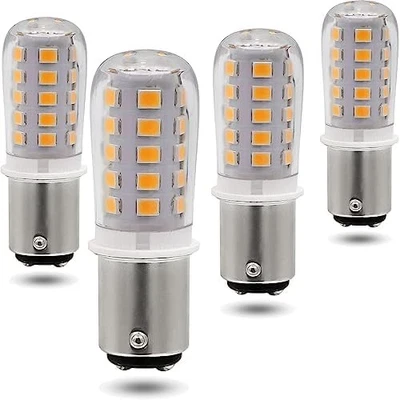 BA15D LED Bulb 12V 3W Warm White Double Contact Base 4 Pack - Image 1 of 4