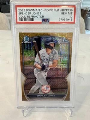 Spencer Jones Rookie 2023 Bowman 1st Mega Box Chrome GOLD Refractor /50 PSA 10  - Image 1 of 2