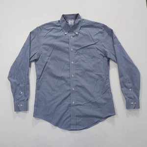 Brooks Brothers Hemd Herren Medium Regent Blau Gingham Kariert Langarm Supima - Bild 1 von 10