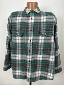 Camisa de franela pesada vintage de los 90 para hombre L de gran tamaño verde azulado a cuadros algodón grunge - Imagen 1 de 16