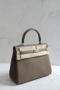 BNIB Hermes Kelly 25 Etoupe Togo Retourne Palladium HW Y 2020 NEW - Picture 1 of 24